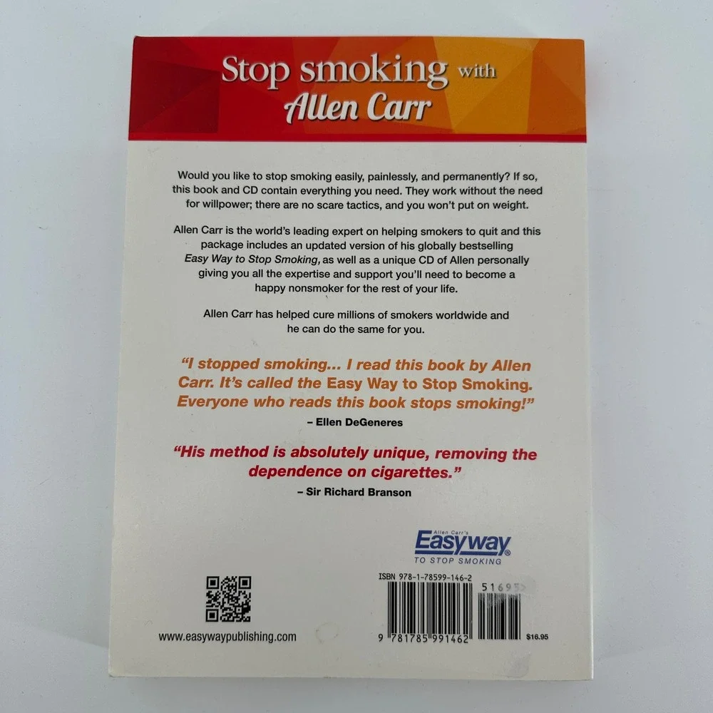 Stop Smoking with Allen Carr Easyway Paperback Book with CD 9781785991462